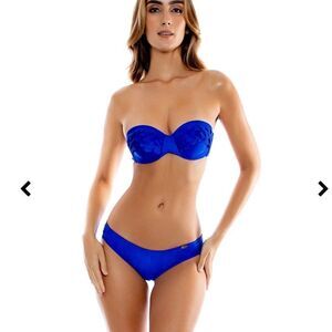Luli Fama Blue Bandeau Bikini 2 piece